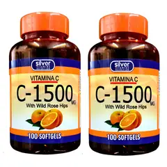 SILVER - VITAMINA C WITH ROSE HIPS/ COMBO X 2 X 100 SOFTGELS C/U /