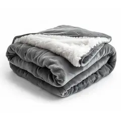 KARYTEX - Cobija Lisa Piel De Durazno Color Gris Con Ovejero