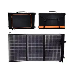 GENERICO - Panel Solar Portátil 45W Plegable Con Dos Puertos USB Azul Oscuro