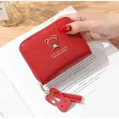 GENERICO - Billetera Cartera Monedero Roja De Oso Mujer En Cuero Sintetico De Excelente Calidad