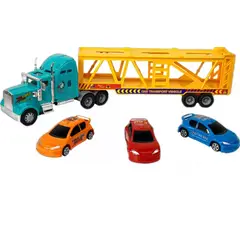 GENERICO - Camión Transportador de Carros con 3 Autos Incluidos