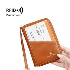 GENERICO - Billetera Viaje Porta Documentos Pasaporte Proteccion Rfid Negro