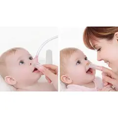 BEBESITOS - Aspirador Nasal Manguera + Dedal De Silicona Para Bebe Rosado