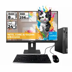 Lenovo - MINI PC THINKCENTRE NEO 50Q I5 8GB 256GB + MONITOR 24″ FHD