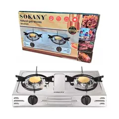 SOKANY - Estufa De Gas De 2 Hornillas