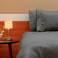 LILE - Set Duvet + Sábana Ajustable + Fundas Luxury Gris Oscuro