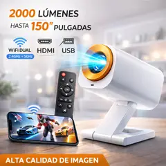 GENERICO - Proyector Video Beam WiFi Dual 2000 Lumenes 150” HD 110V Blanco