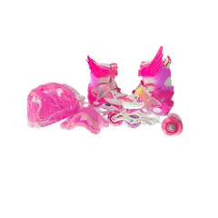 SPORT - PATINES SIRENA FUCSIA AJUSTABLE 27-28-29-30-31 APRENDIZAJE + KIT + BOLSO