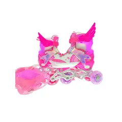 SPORT - PATINES SIRENA FUCSIA AJUSTABLE 23-24-25-26 APRENDIZAJE + KIT + BOLSO
