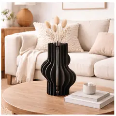 GENERICO - Florero Decorativo Negro Moderno para Flores Secas