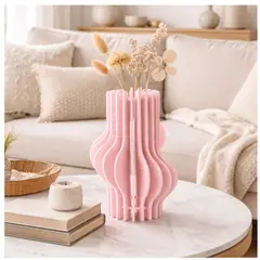 GENERICO - Florero Decorativo Rosado Moderno para Flores Secas