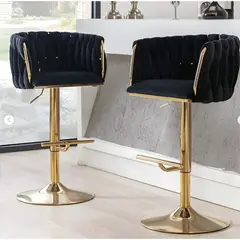 GENERICO - Set x2 Sillas Altas Giratorias para Barra y Cocina Diseño Premium con Asiento Acolchado