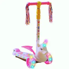 GENERICO - Scooter unicornio para niñas con luz LED