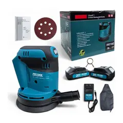 PROTOOL - Lijadora Orbital Inalámbrica 5” 36V LO36M + 2 Baterías