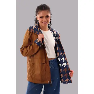 MISTER JACK - Chaqueta Doble faz Trama Nocturna Caramelo