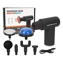SKY - Pistola Masajeadora Muscular Fascial Gun con Frío y Calor, 6 Cabezas