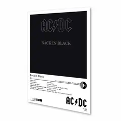 PRINTKING - Póster ACDC - Back in Black - 1980 Afiche Impresión Fotográfica