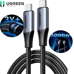 UGREEN - Cable de Data, Carga Rápida + Video Audio Tipo USB-C 240W GEN2, 10GBPS 5A Ultra HD 4K60HZ 1M