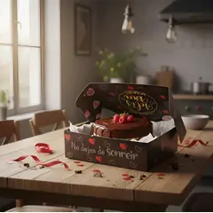 INFANTILES CAJUROMIX - Caja Para Torta O Regalo Diseño De Frases 28cm Negro