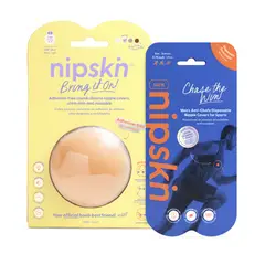 NIPSKIN - Kit Cubrepezones Pareja Anti-Roce Desechable Él + Sin Adhesivo Ella - Nipskin®