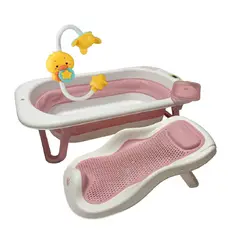 MAXIBABY - Bañera Plegable Con Sensor De Temperatura Soporte Interno Y Ducha Bebe