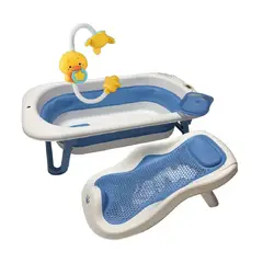 MAXIBABY - Bañera Plegable Con Sensor De Temperatura Soporte Interno Y Ducha Bebe