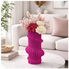 TIZZY DISEÑO - Florero Decorativo Fucsia Moderno para Flores Secas