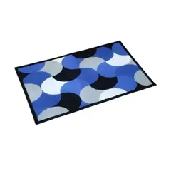 GENERICO - Tapete Moderno Antideslizante Estampado Geométrico 50 X 80 Cm Color Azul