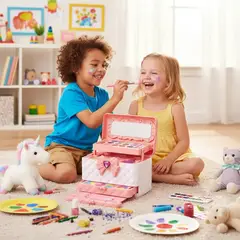 JUGUETELANDIA - MAQUILLAJE SEGURO CON MAS DE 45 ACCESORIOS PARA NIÑAS