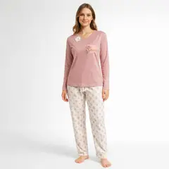 EMPIJAMADAS - Pijama Mujer Pantalon Largo y Camisa Manga Larga