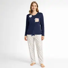 EMPIJAMADAS - Pijama Mujer Pantalon Largo y Camisa Manga Larga