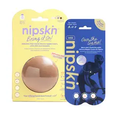 NIPSKIN - Kit Cubrepezones Pareja Anti-Roce Reutilizable Él + Sin Adhesivo Ella - Nipskin®