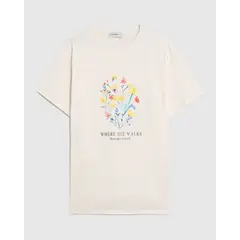 PATPRIMO - Camiseta Para Mujer Manga Corta Moda Color Crema Marca #14099789