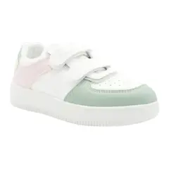 PRICE SHOES - PriceShoes tenis de moda con velcro infantiles para niñas 624AB53VERDE