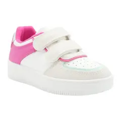 PRICE SHOES - PriceShoes tenis de moda con velcro infantiles para niñas 624AB53FUCSIA
