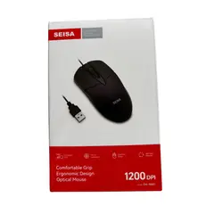SEISA - Mouse Usb Optico Ergonómico Marca Dpi 1200 Modelo Dn-N601 Negro