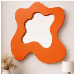 GENERICO - Espejo Decorativo de Pared Forma Orgánica Naranja