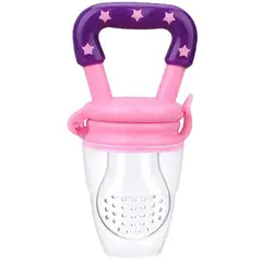 BOOGY - Dispensador Alimentos Bebe Frutas Silicona Anti Ahogo Rosa Chicle