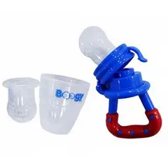BOOGY - Dispensador Alimentos Bebe Frutas Silicona Anti Ahogo Azul