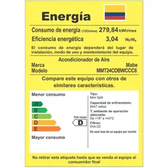 MABE - Minisplit 24.000 on off 220v