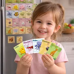 GENERICO - 30 Tarjetas Magnéticas Didácticas Animales en Ingles y Español Aprendizaje