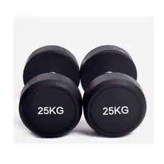 GENERICO - Pesa Mancuerna Encauchetada Redonda par 25 Kg total 50 kg gym