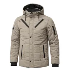 MODA EN CIRCUITO - Chaqueta Impermeable Tipo Semigabán para Hombre - Capota Removible