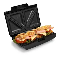 HOME ELEMENTS - Sanduchera Dos Puestos Negra HESM2P155N