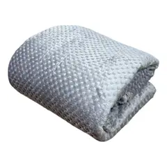 GENERICO - Manta Térmica Textura Piña Cobija Doble Ultrasuave Color Gris