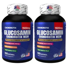 NATURAL MEDICINE - Glucosamina Americana y Condroitina - Cartílago y Lubricación x2