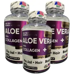 NATURAL MEDICINE - Aloe Vera + Colágeno y Vitamina E Americano - Cuidado Estético x3