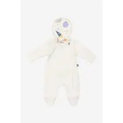 NATO - Talego Colección La Magia de Ser pijama color crudo con capota removible y forro estampado de helados en interior