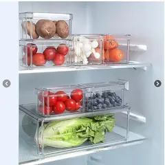 GENERAL - Organizador De Nevera Y Cocina Set X7 Acrilico Con Tapas