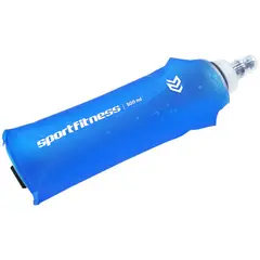 SPORTFITNESS - Botella Para Agua Flexible Azul 500 Ml Plegable Y Liviana